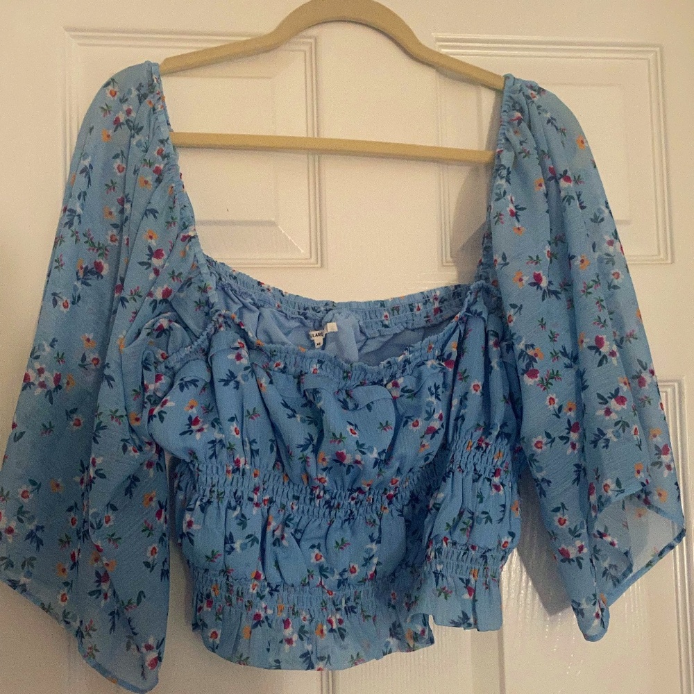 Tularosa Blue Floral Top
